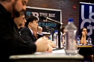 Baruch USG front-runners' debate. Photo credit: ambroseny.com